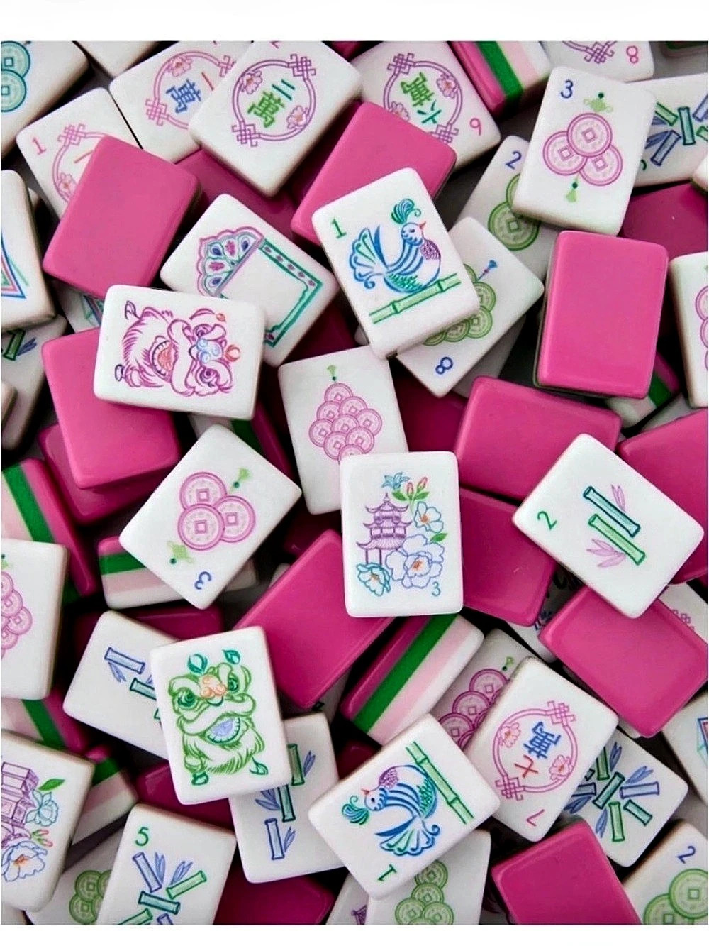 NIB Sealed American Mahjong Tile Set Pink elephant 4 layers luxury acrylic pink - Picture 1 of 5